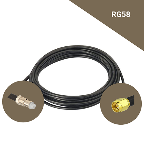 Câble coaxial RG58 faibles pertes de 20m