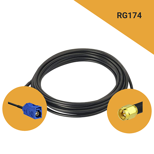 Câble coaxial type RG174 faibles pertes de 3m