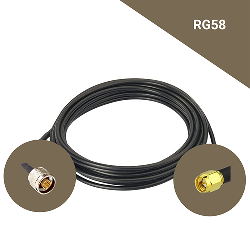 Câble coaxial RG58 faibles pertes de 5m
